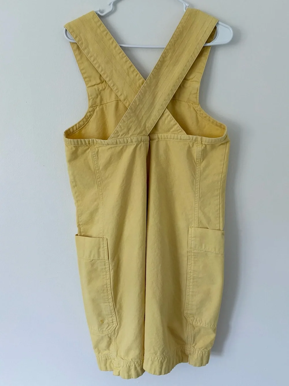 Everlane Sunny Butter Yellow Cross Back Organic Cotton Apron Mini Dress Medium